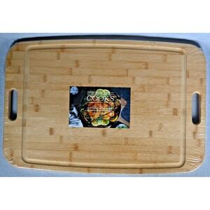 NEW Sealed Cooks Bamboo Cutting Board 15-3/4" X 23-5/8" w/ Handles